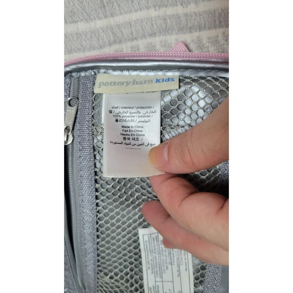 Pottery Barn Kids Hedgehog Floral Lunch Box‎ Pink Trim Personalized “Georgia